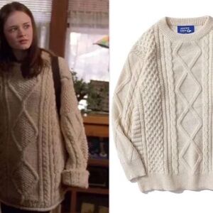 Aelfric Eden Retro 90s Cable Knit Sweater Rory Gilmore Sweater